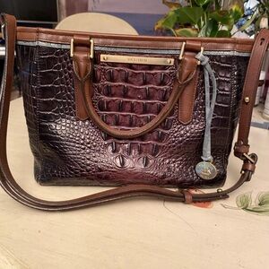 Brahmin crocodile bag, brown